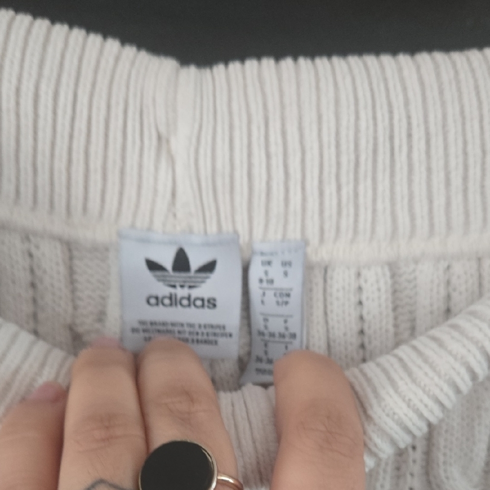 adidas Cream Cable Knit Wide Leg Pants - Picture 3 of 3